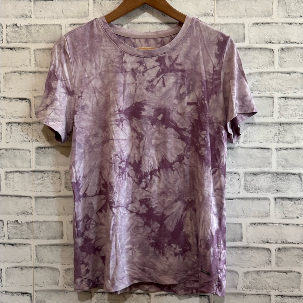 Mondetta Tie-Dye Short Sleeve Tee in Lavender and Mauve